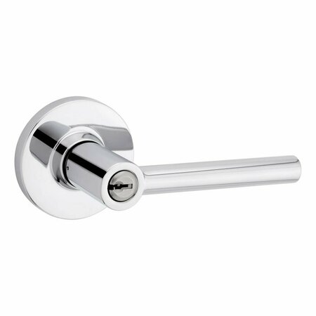 SAFELOCK Reminy Lever Round Rose Push Button Entry Lock with RCAL Latch and RCS Strike Bright Chrome Finish SL6000RELRDT-26